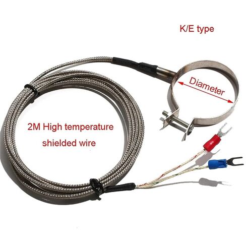 Hoop Thermocouple Temperature Detection Wire K/E Type PT100 35/38/40/42/45mm Stainless Steel Circular Probe Sensor 1Pcs(PT100,Coil Dia 40mm) in Saudi Arabia