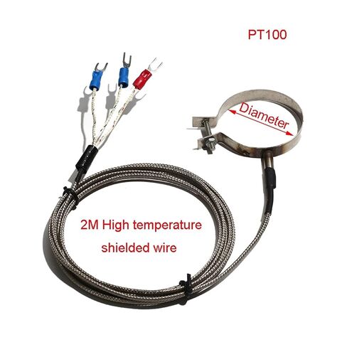 Hoop Thermocouple Temperature Detection Wire K/E Type PT100 35/38/40/42/45mm Stainless Steel Circular Probe Sensor 1Pcs(PT100,Coil Dia 40mm) in Saudi Arabia