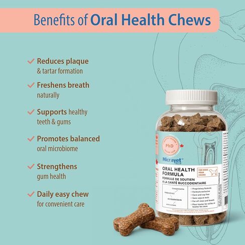 Pro Oral Health Soft Chew Dental Supplements for Dogs – Plaque & Tartar Control, Fresh Breath Support, Natural Dental Wellness Formula with Zeolites & Astaxanthin – 80 Count in Saudi Arabia