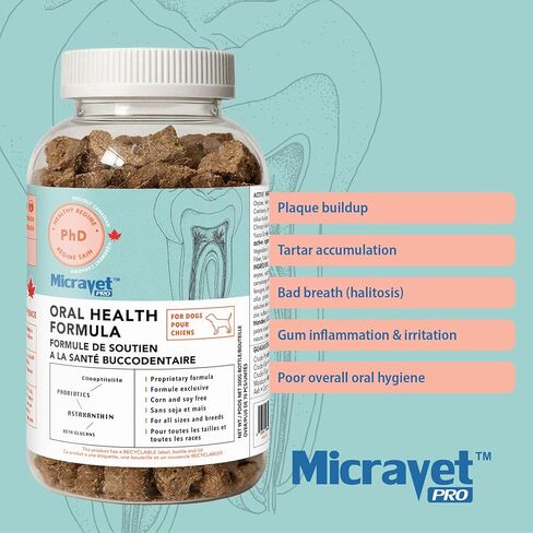 Pro Oral Health Soft Chew Dental Supplements for Dogs – Plaque & Tartar Control, Fresh Breath Support, Natural Dental Wellness Formula with Zeolites & Astaxanthin – 80 Count in Saudi Arabia