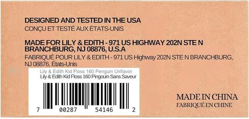 LILY & EDITH Straw Wheat Kids Flossers 160ct, Plant Based Dental Floss Picks for Children, Fluoride & Chemical Free(PFA Free), Penguin Flossing Sticks for Toddler, Paper Package, Unflavored in Saudi Arabia