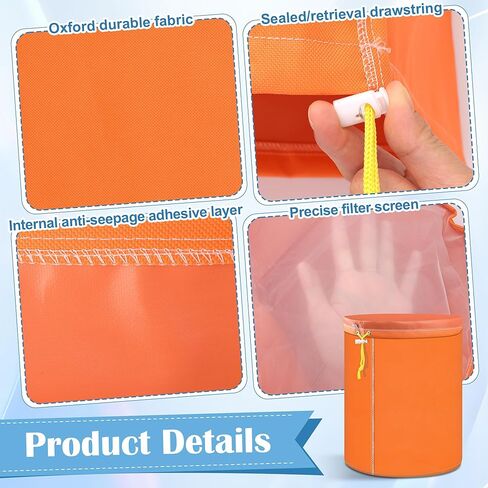 8PCS 5 Gallon Filter Bags, Windspeed Oxford Cloth All-Mesh Filter Bags for 5 Gallon Bucket with Filter Screen and Storage Pouch(25 to 220-Micron) in Saudi Arabia