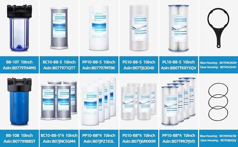 Geekpure 10-Inch Whole House Water Filter Housing 4.5"x10" -Blue Color-1-Inch Inlet -Pack of 2 in Saudi Arabia
