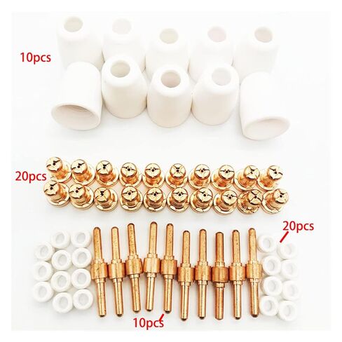 60Pcs/Set Ceramic + Metal Air Plasma Cutting Cutter Consumables Extended TIP Nozzles Electrode for PT31 LG40 Torch CUT-50D Welding Nozzle in Saudi Arabia