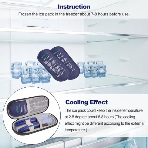 MEDMAX Insulin Pen Cooler Travel Case with 2 Reusable TSA Approved Ice Packs - Portable Insulated Diabetic Medication Organizer Carrying Cooling Bag for Insulin Pen and Other Diabetic Supplies in Saudi Arabia