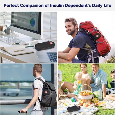 MEDMAX Insulin Pen Cooler Travel Case with 2 Reusable TSA Approved Ice Packs - Portable Insulated Diabetic Medication Organizer Carrying Cooling Bag for Insulin Pen and Other Diabetic Supplies in Saudi Arabia