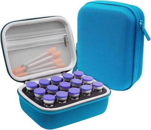 Fridge Holder Storage Case Insulin Vial Protector Holder Insulin Cooler Travel Case Organizer Fits Standard 10ml U-100 Vials,15-Slot,Black (Black) in Saudi Arabia