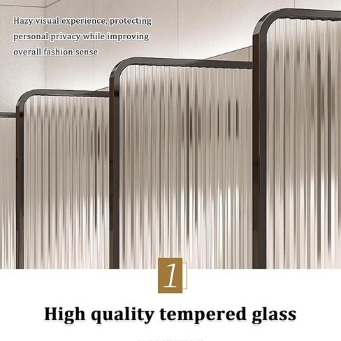120cm Modern Striped Glass Urinal - Wall-Mounted Men's Toilet Partition with Stainless Steel Fittings for Hotels, Bars & Commercial Restrooms (1 Piece) in Saudi Arabia