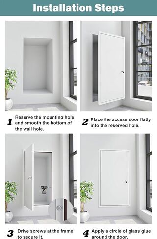 Lockable White Access Panel - Secure Wall Inspection Door Hatch 400x400mm to 800x800mm with Key for Easy Maintenance & Inspection - Durable Access Door for Home & Commercial Use in Saudi Arabia