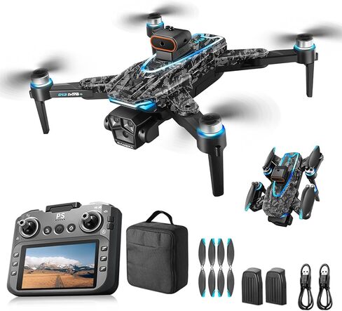 طائرة بدون طيار مموهة FPV مع كاميرا للبالغين والمبتدئين، طائرة رباعية المروحية RC ذات شاشة كبيرة بدقة 2K HD، إقلاع وهبوط بمفتاح واحد، قلب دائري 360 درجة، إغلاق بالإيماءات، تجنب العوائق الذكية، بطاريتان، هدية للرجال in Kuwait