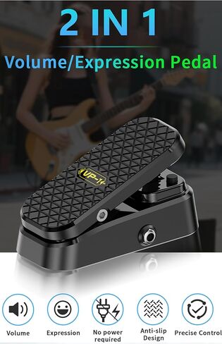 Expression/Volume Guitar Effect Pedal VP-01, Universal Expression Pedal 2 in 1 for Keyboards, MIDI Keyboards/Controllers and Supported Guitar Effects Pedals VP0200 (Black) in Saudi Arabia