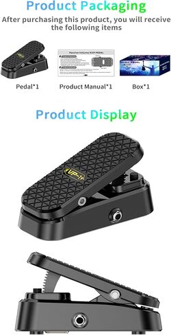 Expression/Volume Guitar Effect Pedal VP-01, Universal Expression Pedal 2 in 1 for Keyboards, MIDI Keyboards/Controllers and Supported Guitar Effects Pedals VP0200 (Black) in Saudi Arabia