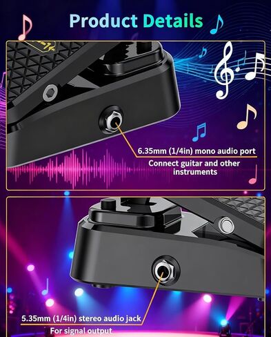 Expression/Volume Guitar Effect Pedal VP-01, Universal Expression Pedal 2 in 1 for Keyboards, MIDI Keyboards/Controllers and Supported Guitar Effects Pedals VP0200 (Black) in Saudi Arabia