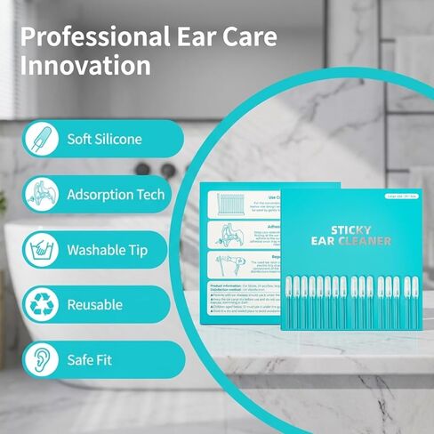 72pcs 2026 Upgraded Sticky Ear Cleaning Stick – Gentle Adhesive Spiral Design, Visible Earwax Removal, Reusable with Dust Cover in Saudi Arabia