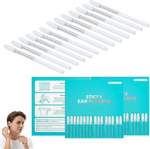 3 Pack Adhesive Earwax Removal Tool – Sticky Ear Cleaner for Adults & Kids, Soft Rubber Tip Gently Lifts Wax Out Without Pushing, Visible Cleaning Effect, Portable Ear Care Kit with Dust Cover in Saudi Arabia