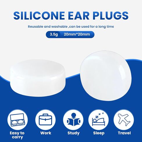 VOISEN Wax Ear Plugs,128 Pcs (64 Pairs) Silicone Ear Plugs Noise,20db NRR,28db SNR Wax Earplugs for Sleeping,Snoring, Swimming, Travel, Concerts and Studying in Kuwait