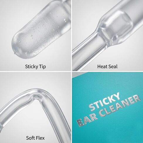 3 Pack Adhesive Earwax Removal Tool – Sticky Ear Cleaner for Adults & Kids, Soft Rubber Tip Gently Lifts Wax Out Without Pushing, Visible Cleaning Effect, Portable Ear Care Kit with Dust Cover in Saudi Arabia