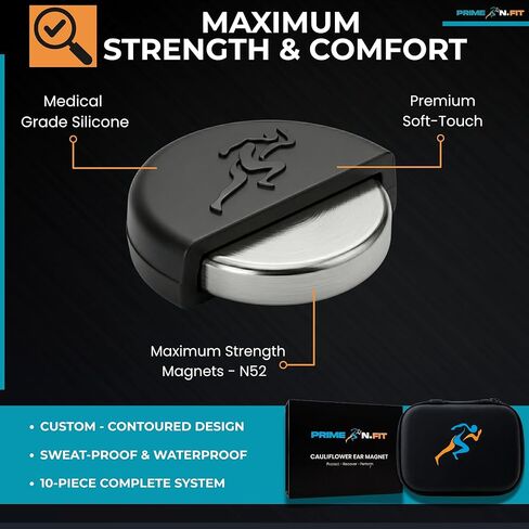 مغناطيس أذن القرنبيط من Prime.N.FIT - 10 مغناطيس أذن + 8 أقراص لتقليل الضغط، أقراط ضغط لإكسسوارات الجدرة المستخدمة بعد مجموعة تصريف الأذن القرنبيط لضغط ما بعد التصريف in Saudi Arabia