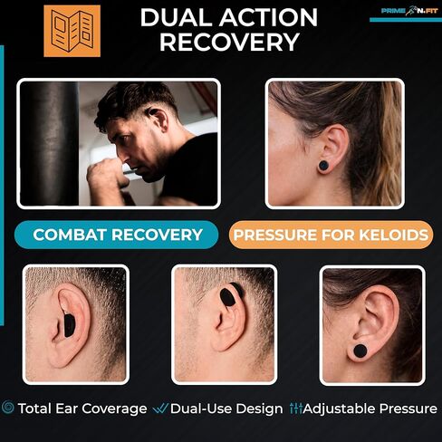 مغناطيس أذن القرنبيط من Prime.N.FIT - 10 مغناطيس أذن + 8 أقراص لتقليل الضغط، أقراط ضغط لإكسسوارات الجدرة المستخدمة بعد مجموعة تصريف الأذن القرنبيط لضغط ما بعد التصريف in Saudi Arabia
