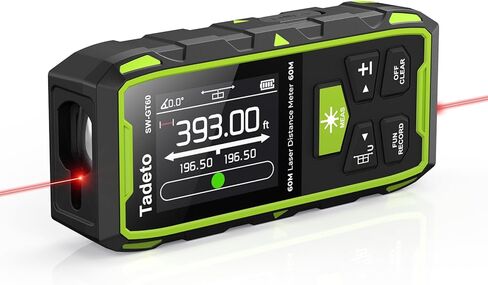 Tadeto Dual Laser Measuring Tool, 393FT/120M Bilateral Laser Measurement Tool Backlit LCD Display, Rechargeable Laser Measure with Ft/in/M Multiple Units Length/Area/Volume/Angle in Saudi Arabia