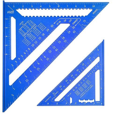 Beslands الألومنيوم 12 بوصة و 7 بوصة رافتر نجار مجموعة قياس أداة تخطيط سبيكة معدنية مثلث حاكم منقلة لأعمال النجارة والنجارة الإمبراطورية، الأزرق in Kuwait