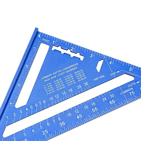 Beslands الألومنيوم 12 بوصة و 7 بوصة رافتر نجار مجموعة قياس أداة تخطيط سبيكة معدنية مثلث حاكم منقلة لأعمال النجارة والنجارة الإمبراطورية، الأزرق in Kuwait