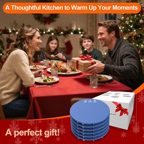 Upgrade Food Warming Mat,6-in-1 Silicone Warming Mat for Food-Fast Heating Electric Warming Tray with 3 Timer & Temp Settings,Portable Food Warmer for Parties Buffet,Raised Feet Protects Table (Blue) in Saudi Arabia