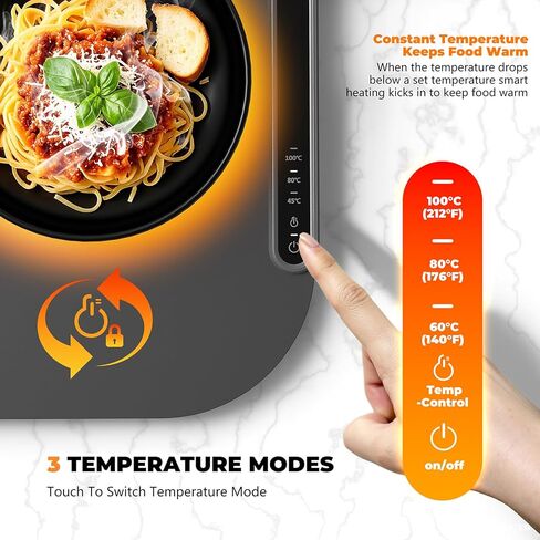 Warming Mat for Food, Foldable Food Warming Mat Tray with Adjustable Temperature Control, Auto Shut-Off, 8s Fast Full Surface Food Heating pad, Rollable Portable Silicone Food Warmer for Parties Home in Saudi Arabia