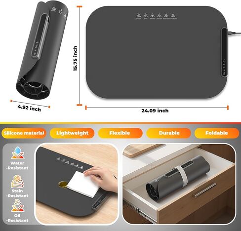 Warming Mat for Food, Foldable Food Warming Mat Tray with Adjustable Temperature Control, Auto Shut-Off, 8s Fast Full Surface Food Heating pad, Rollable Portable Silicone Food Warmer for Parties Home in Saudi Arabia