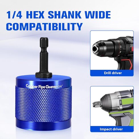 3-in-1 Pipe Cleaning & Deburring Tool, 1/2" 3/4" 1" HVAC Plumbing Kit. Aluminum Body & Stainless Brushes for Inner/Outer Cleaning on Copper, Brass, Steel, PVC Pipes. in Kuwait