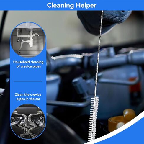 6.6 ft (2 m) Flexible Drain Cleaning Brush – 2-Pack, Stainless Coil for Car, Fridge, Sinks, Pipes, Hoses, Hair & Grease Clogs in Saudi Arabia