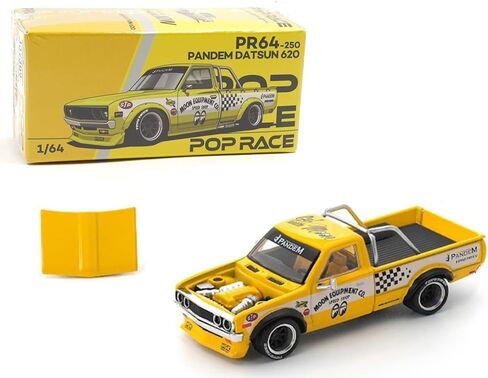 Diecast Collectibles Model Car متوافق مع Pop Race 1:64 Pandem Datsun 620 Pickup Truck #66 Blue Metallic مع خطوط بيضاء ورسومات محدودة الإصدار PR640217 in Kuwait