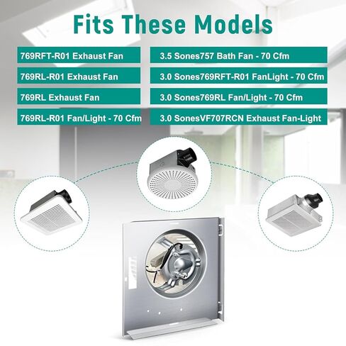 769RL, 769RL B Unit for NuTone S0504B000 Motor Assembly, S0504B000 Fan Power 769RFT-R01 769RL-R01 Replacement Motor 769RL B Unit for NuTone Bathroom Fan, JESP-61K13/C-87547 in Kuwait