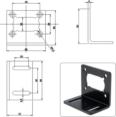 4 قطعة JGY370 دودة موتور جبل قوس L على شكل تصاعد حامل قاعدة معدنية مع المسمار لمحرك تروس الدود مقعد السحابة الثابتة in Kuwait