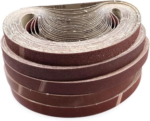 Belt Sander Paper, 10PCS/Set 760 * 25mm Sanding Belts 40-100 Grits Wood Soft Metal Polishing Sandpaper Abrasive Bands for Belt Sander Abrasive Tool(100#) in Kuwait