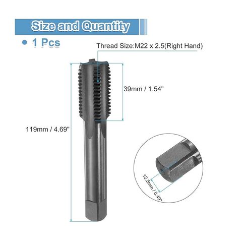 M3.5 - M22 فلوت مستقيم صنبور لولبي نيتريد مطلي أداة التنصت 1 قطعة (M22 X 2.5) in Kuwait