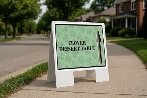 Clover Dessert Table St. Patrick'S Day Irish Dark Clover Up Arrows A-Frame Single Sided 23x23 in. sign in Saudi Arabia