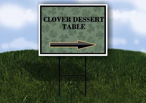 Clover Dessert Table St. Patrick'S Day Irish Dark Clover Up Arrows A-Frame Single Sided 23x23 in. sign in Saudi Arabia
