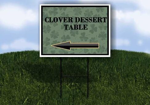 Clover Dessert Table St. Patrick'S Day Irish Dark Clover Up Arrows A-Frame Single Sided 23x23 in. sign in Saudi Arabia