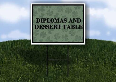 Diplomas And Dessert Table St. Patrick'S Day Irish Dark Clover Up Arrows A-Frame Single Sided 23x23 in. sign in Kuwait