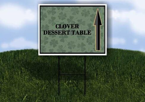 Clover Dessert Table St. Patrick'S Day Irish Dark Clover Up Arrows A-Frame Single Sided 23x23 in. sign in Saudi Arabia