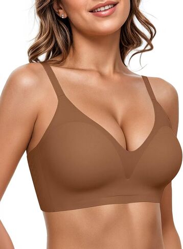 Womens Wireless Seamless Bras Deep V No Underwire Push Up Bras Supportive Comfortable Bralettes Plunge T Shirt Bra in Saudi Arabia