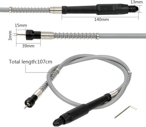 1PCS Handle Grinder Flexible Shaft with 0.3-3.2mm Drill Chuck Soft Flex Shaft for Electrical Tools Accessories in Saudi Arabia