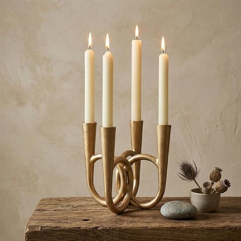 Antique Brass Candle Holder, Iron Taper Candle Holders, Vintage Cast Iron Decorative Candle Stands, Tall Candle Holders for Wedding, Dining Table, Home Decor in Kuwait