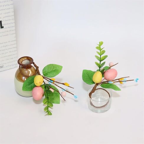 Easter Napkin Ring Set of 6, Easter Egg Floral Leaf Rustic Napkin Ring Holder for Easter Party Family Dining Farmhouse Spring Banquet Decorations in Kuwait