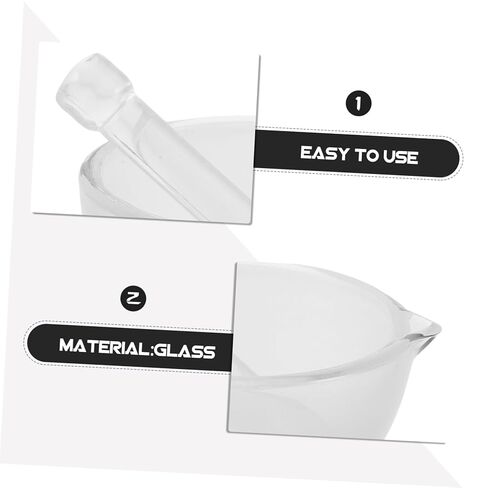 Glass Mortar and Pestle Laboratory Mixer Grinding Bowl Heat Resistant Corrosion Resistant Easy to Clean Scientific DIY Tool in Saudi Arabia