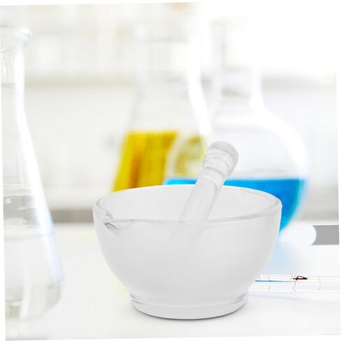 Glass Mortar and Pestle Laboratory Mixer Grinding Bowl Heat Resistant Corrosion Resistant Easy to Clean Scientific DIY Tool in Saudi Arabia