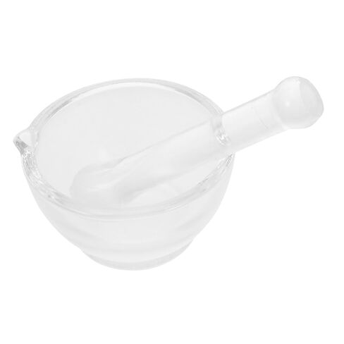 Glass Pestle with Thick Base Glass Mortar Bowl Laboratory Grinder for Crushing and Grinding Chemicals Capacity Resistant to Cracking for Science Experiments and Kitchen Use in Saudi Arabia