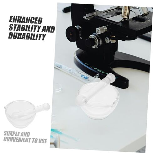 Glass Pestle with Thick Base Glass Mortar Bowl Laboratory Grinder for Crushing and Grinding Chemicals Capacity Resistant to Cracking for Science Experiments and Kitchen Use in Saudi Arabia