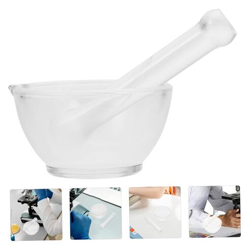 Glass Pestle with Thick Base Glass Mortar Bowl Laboratory Grinder for Crushing and Grinding Chemicals Capacity Resistant to Cracking for Science Experiments and Kitchen Use in Saudi Arabia